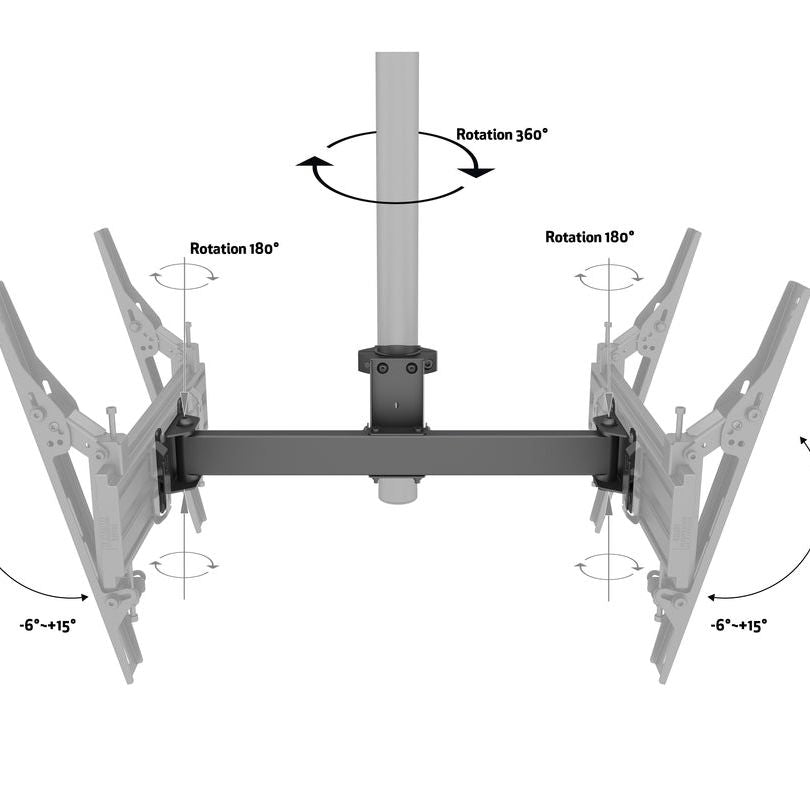 Dark Gray Multibrackets M Pro Series - Dual bracket V-shape 46"-65"