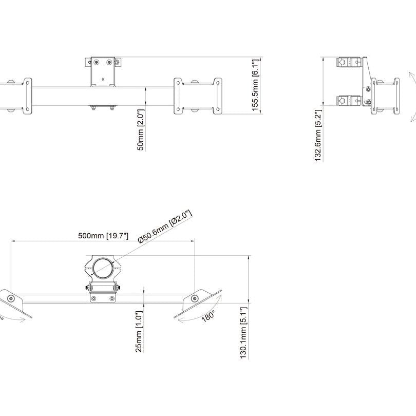 Lavender Multibrackets M Pro Series - Dual bracket V-shape 46"-65"