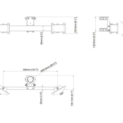 Lavender Multibrackets M Pro Series - Dual bracket V-shape 46"-65"