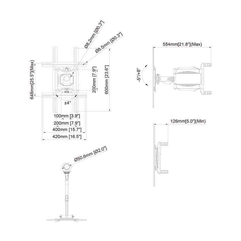 Lavender Multibrackets M Pro Series - VESA Flexarm Pro Portrait