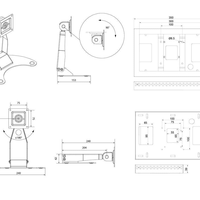 Lavender Multibrackets M Tablestand for Lockable Tablet Mount + Enclosure