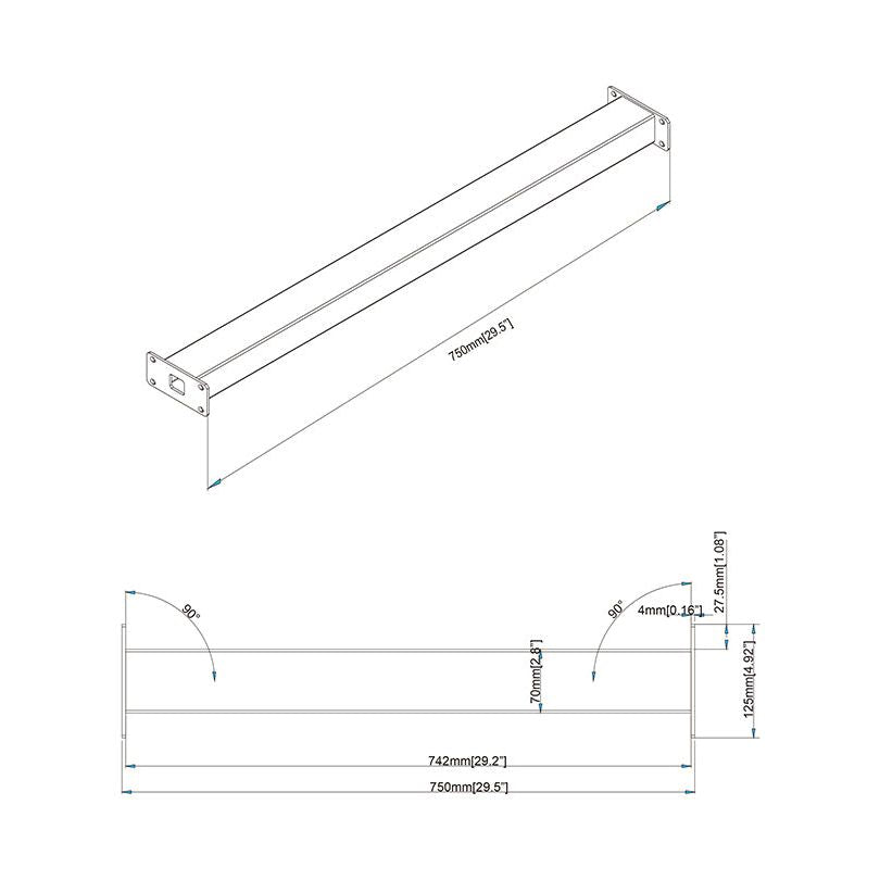 Lavender Multibrackets M Pro Series - Wheelbase Supportbar 750mm