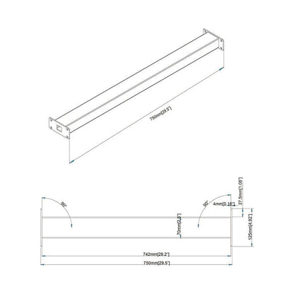 Lavender Multibrackets M Pro Series - Wheelbase Supportbar 750mm