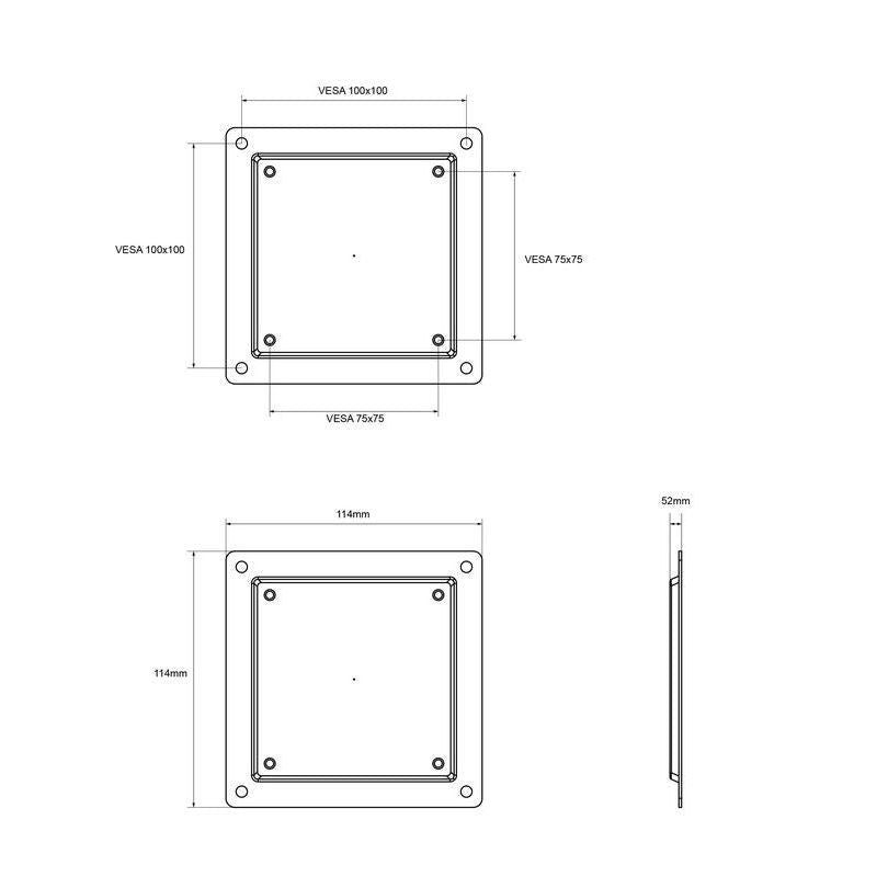Light Gray Multibrackets M VESA Mount Adapter Plate - VESA 75/100