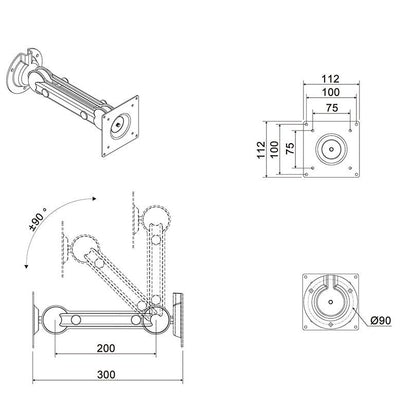 Light Gray Multibrackets M VESA Monitor/Tablet Arm 75/100