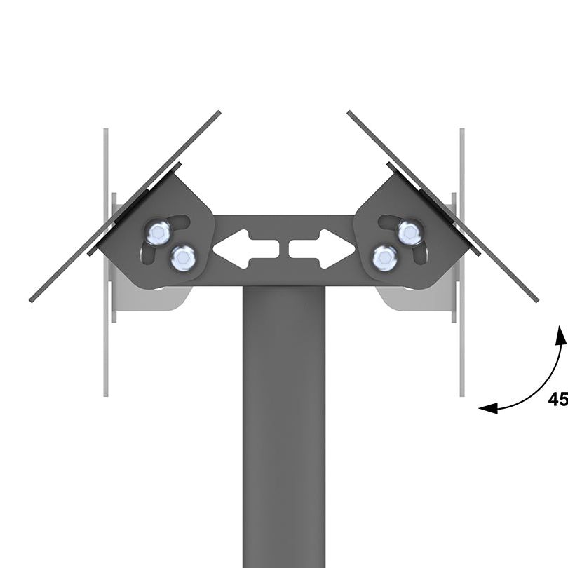 Dim Gray Multibrackets M Pro Series Single Pole Floorbase B2B
