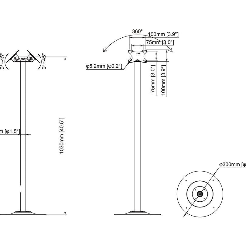Lavender Multibrackets M Pro Series Single Pole Floorbase B2B