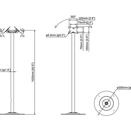 Lavender Multibrackets M Pro Series Single Pole Floorbase B2B