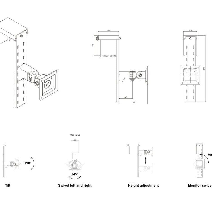 Lavender Multibrackets M VESA Partition Monitormount 75/100