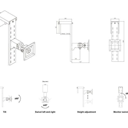 Lavender Multibrackets M VESA Partition Monitormount 75/100