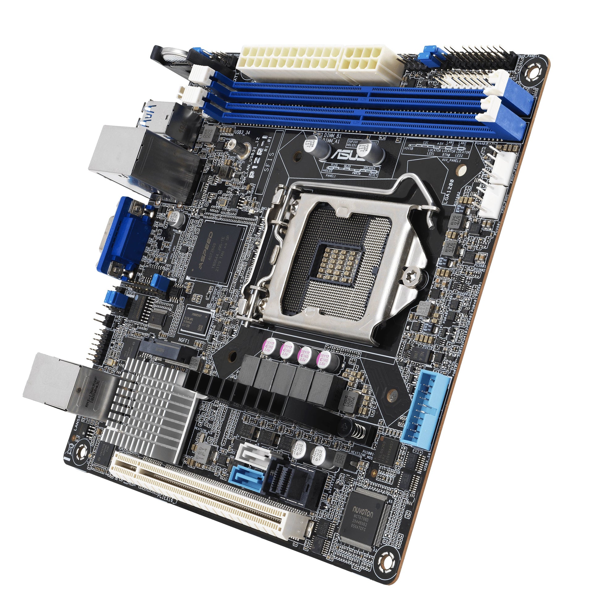 Light Gray ASUS P12R-I ASMB10 Intel C252 LGA 1200 (Socket H5) ATX