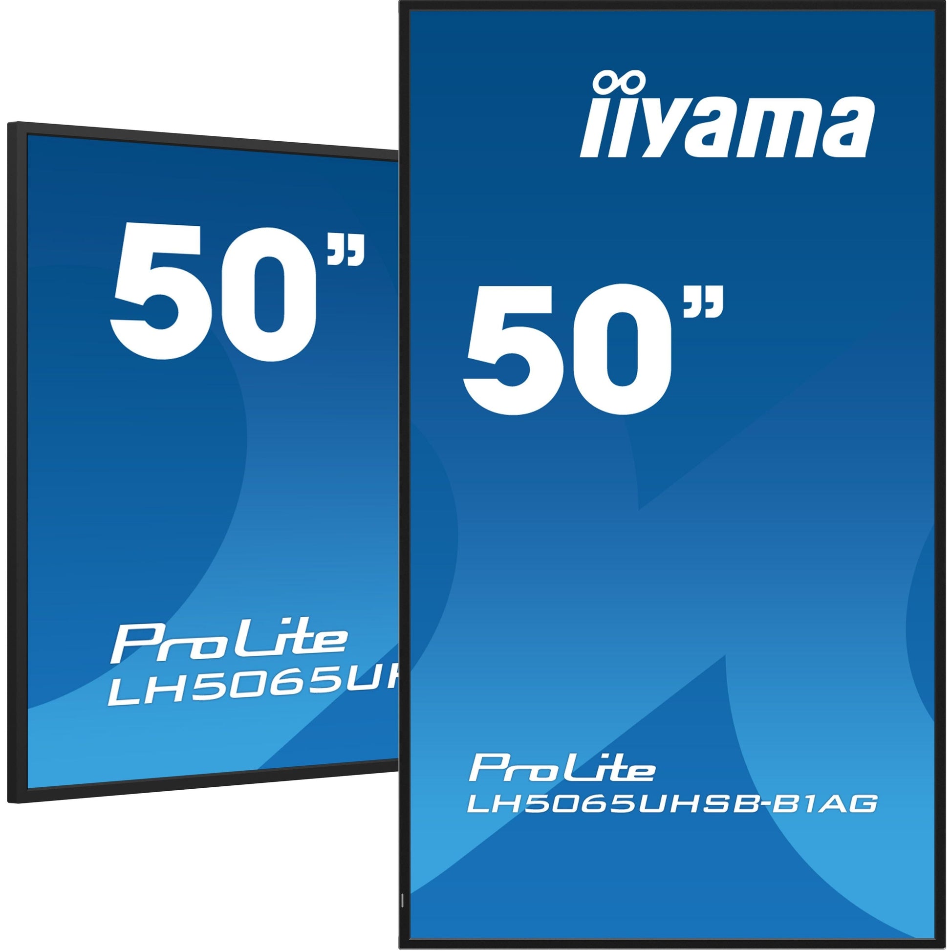 Dark Cyan iiyama LH5065UHSB-B1AG Signage Display Digital signage flat panel 125.7 cm (49.5") LCD Wi-Fi 800 cd/m² 4K Ultra HD Black Built-in processor Android 11 24/7