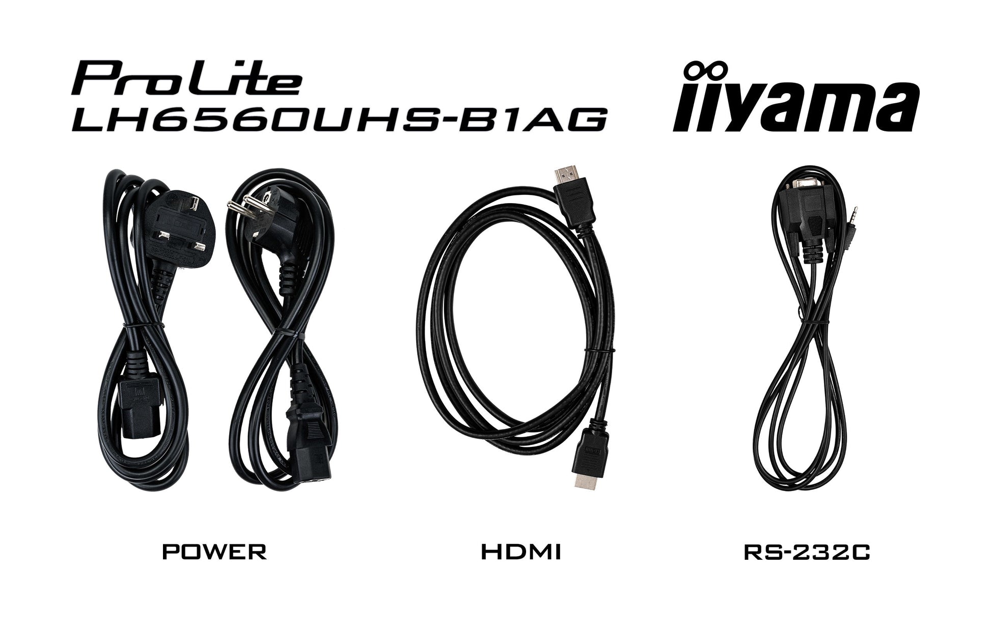 Black iiyama ProLite LH6560UHS-B1AG 65" 4K UHD professional digital signage display with advanced control and connectivity options