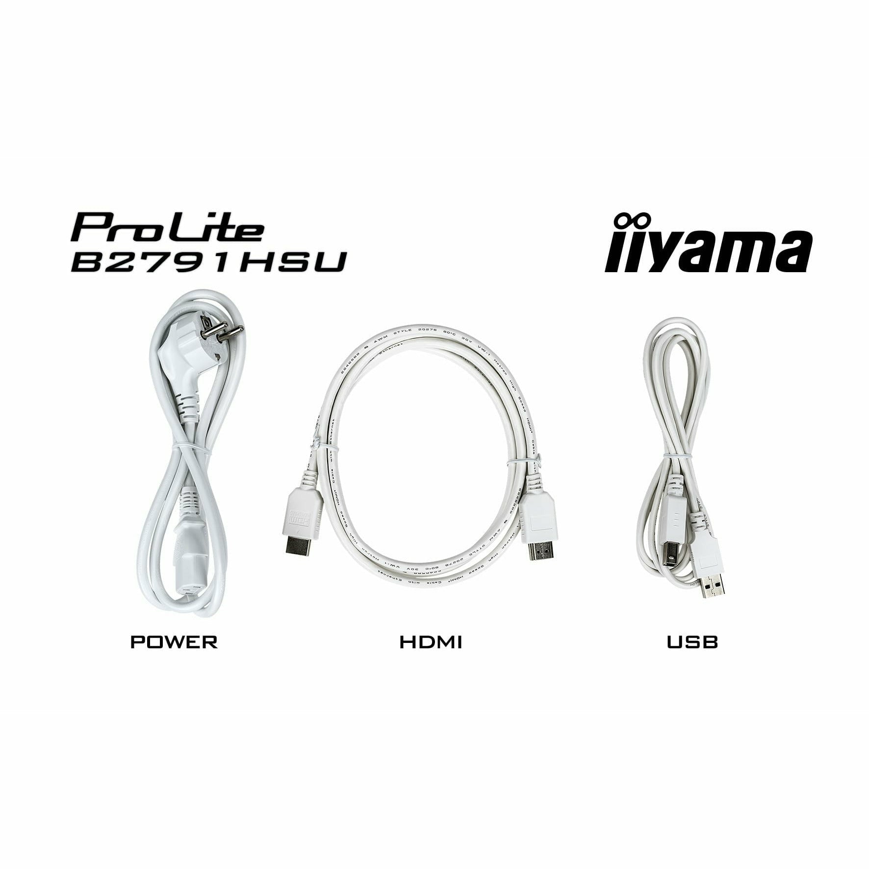 Light Gray iiyama ProLite B2791HSU-W1 27" LCD Monitor
