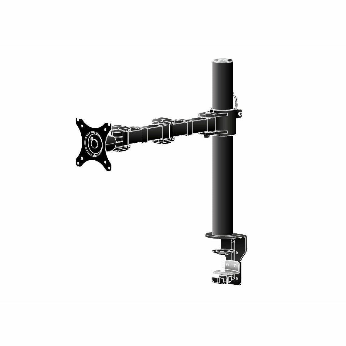 Black iiyama ProLite DS1001C-B1 Single Screen Desk Top Mounting Arm
