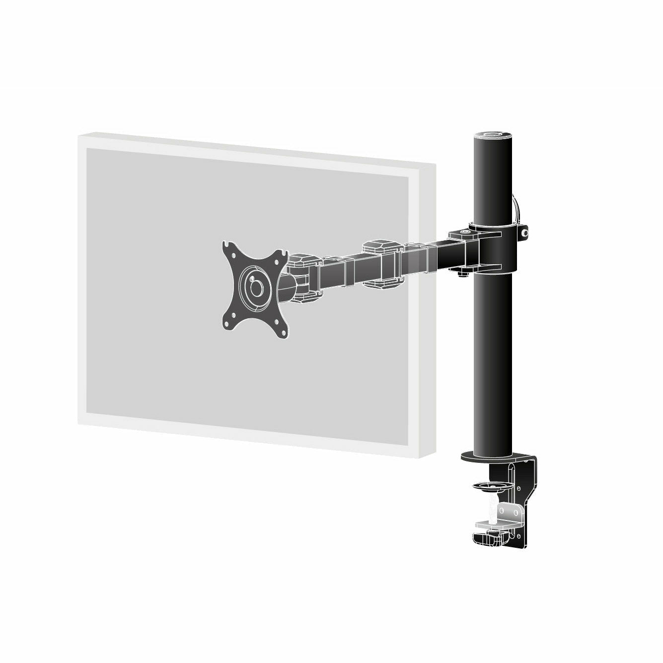 Light Gray iiyama ProLite DS1001C-B1 Single Screen Desk Top Mounting Arm