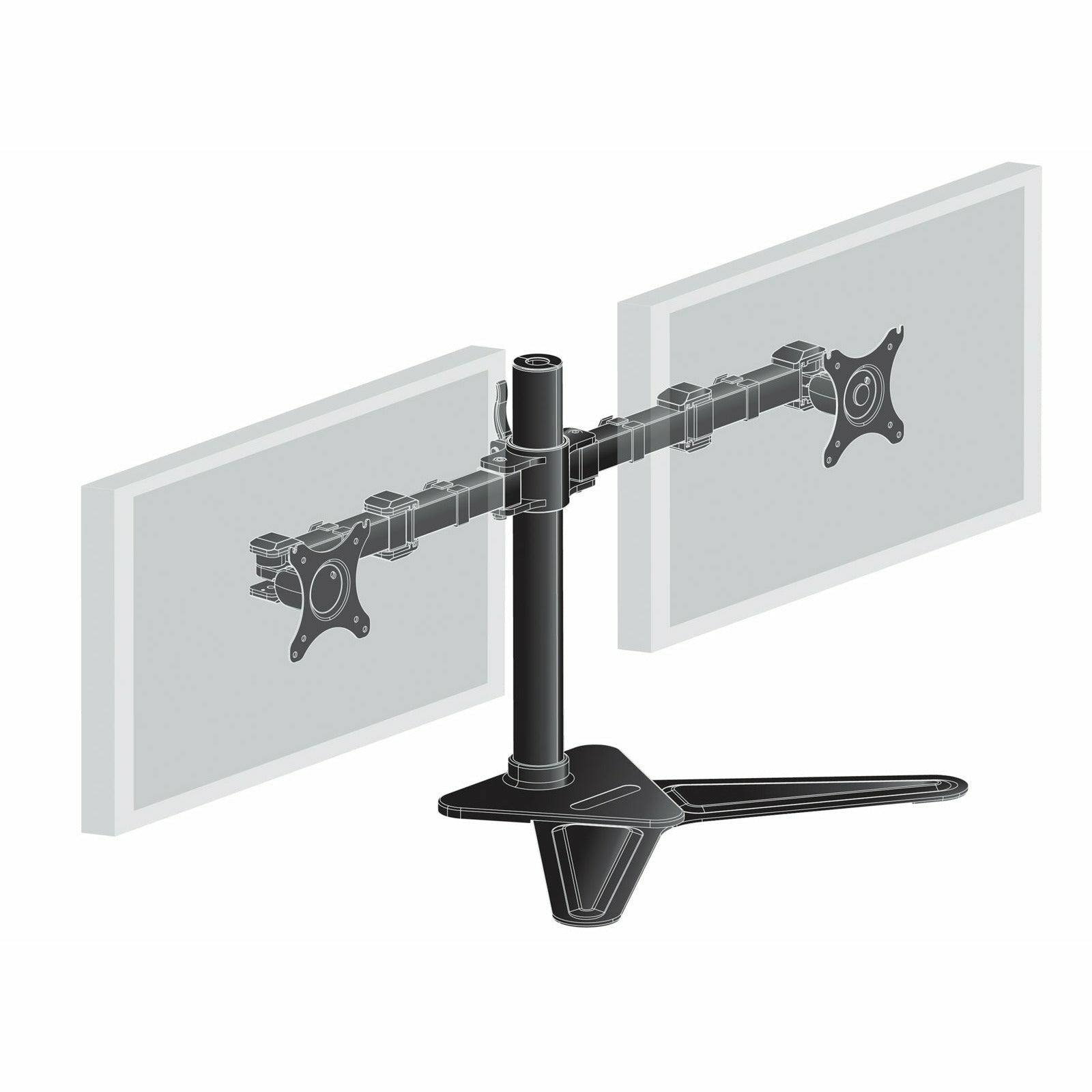 Light Gray iiyama ProLite DS1002D-B1  Dual Screen Desk Top Stand