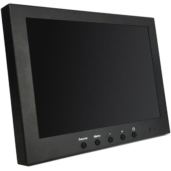 Dark Slate Gray Vigilant Vision 10.1" LED Monitor. BNC In/Out, VGA, HDMI. Metal Case With Glass Front