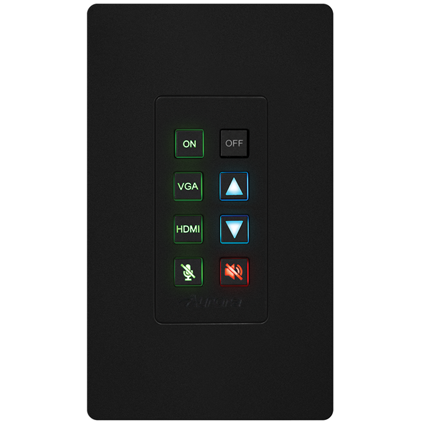 Black Aurora Multimedia DXB-8i-G2-B 8-Button 1-Gang Backlit Button Control Pad (Black)