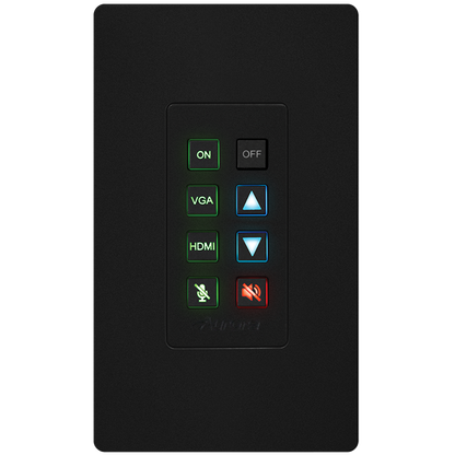 Black Aurora Multimedia DXB-8i-G2-B 8-Button 1-Gang Backlit Button Control Pad (Black)