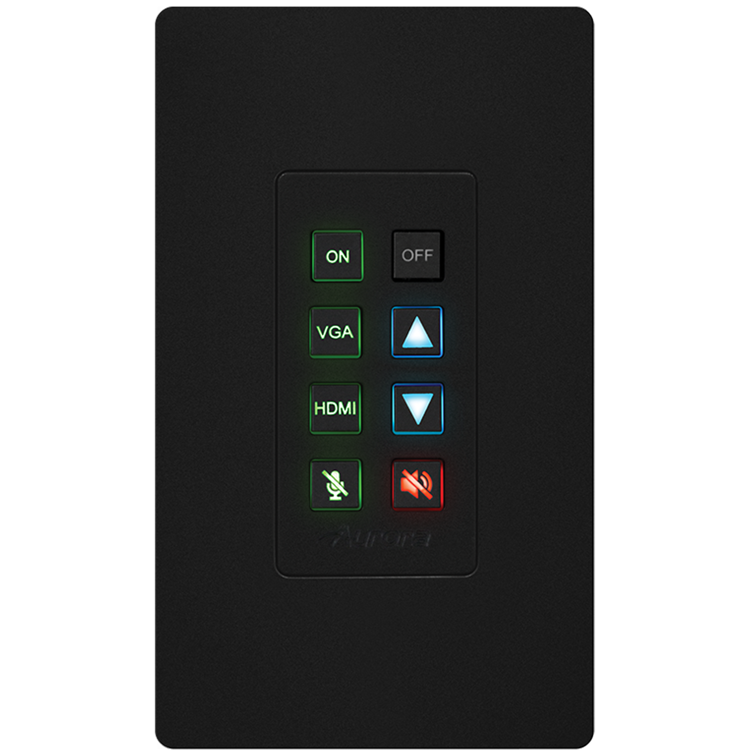 Black Aurora Multimedia DXB-8i-G2-B 8-Button 1-Gang Backlit Button Control Pad (Black)
