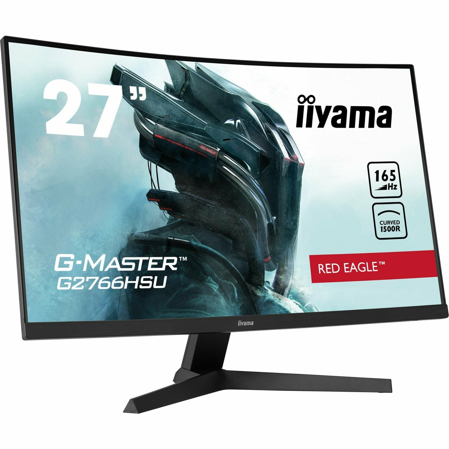 Light Gray iiyama G-Master G2766HSU-B1 27" 165Hz 1ms 1500R Fixed Stand Curved Gaming Monitor