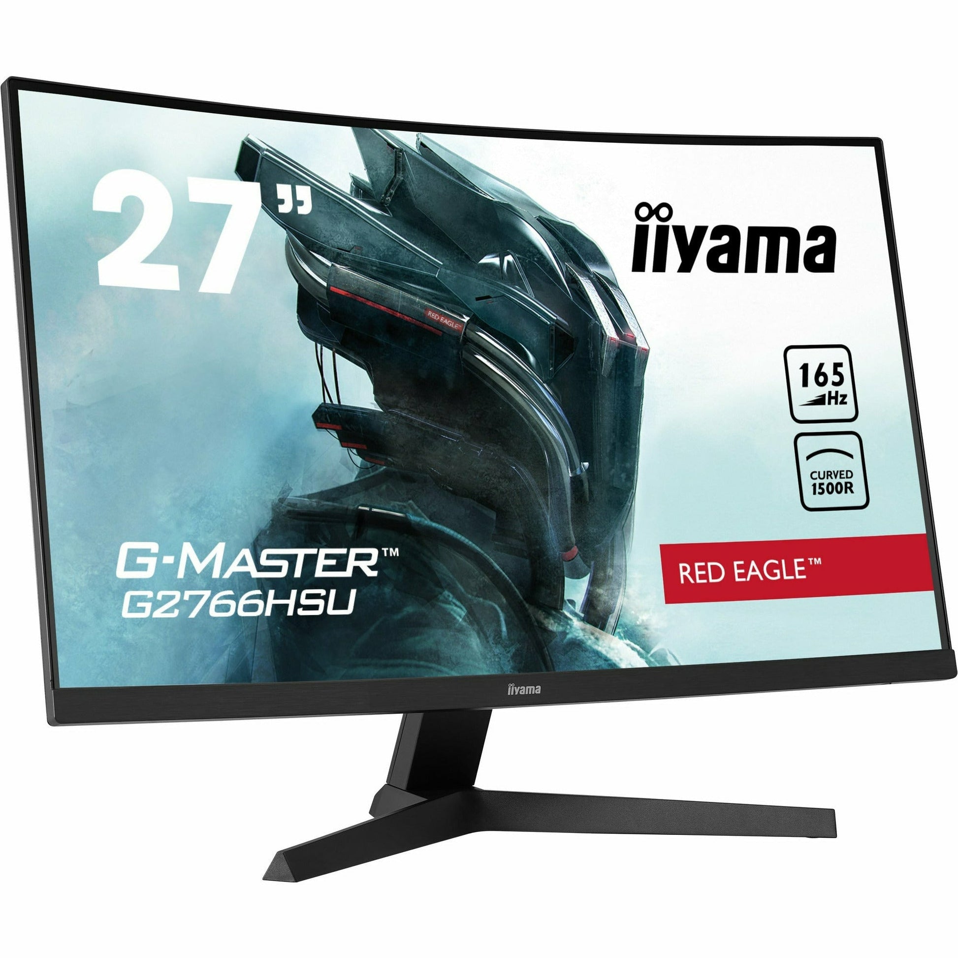 Light Gray iiyama G-Master G2766HSU-B1 27" 165Hz 1ms 1500R Fixed Stand Curved Gaming Monitor