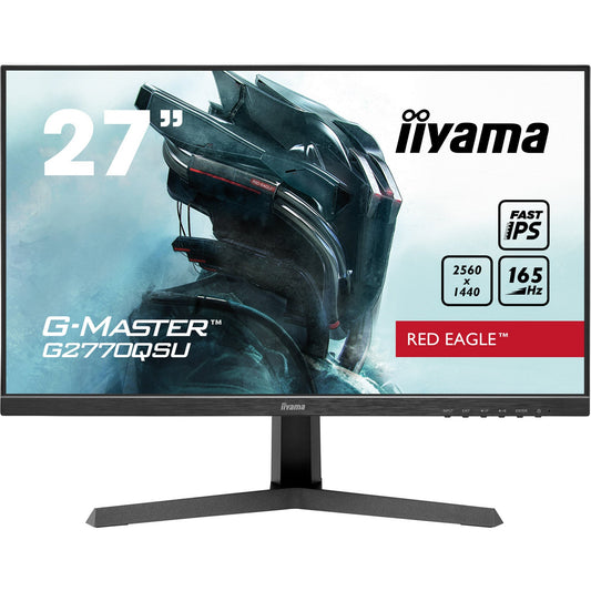 Light Gray Iiyama G-Master G2770QSU-B1 Fast IPS Red Eagle Gaming Monitor with Fixed Stand