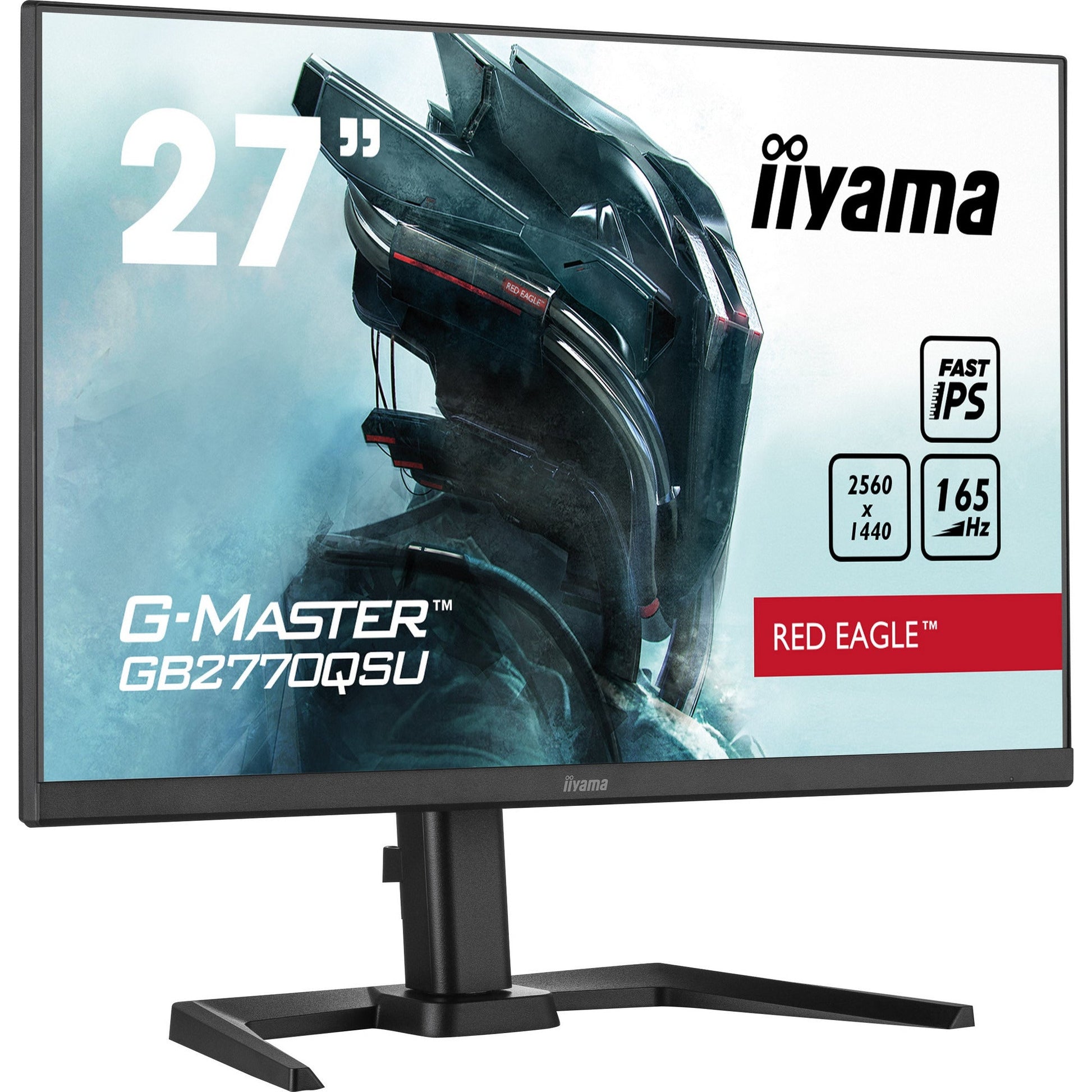 Light Gray iiyama G-Master GB2770QSU-B5 27" Fast IPS WQHD 2560 x 1400 Red Eagle Gaming Monitor