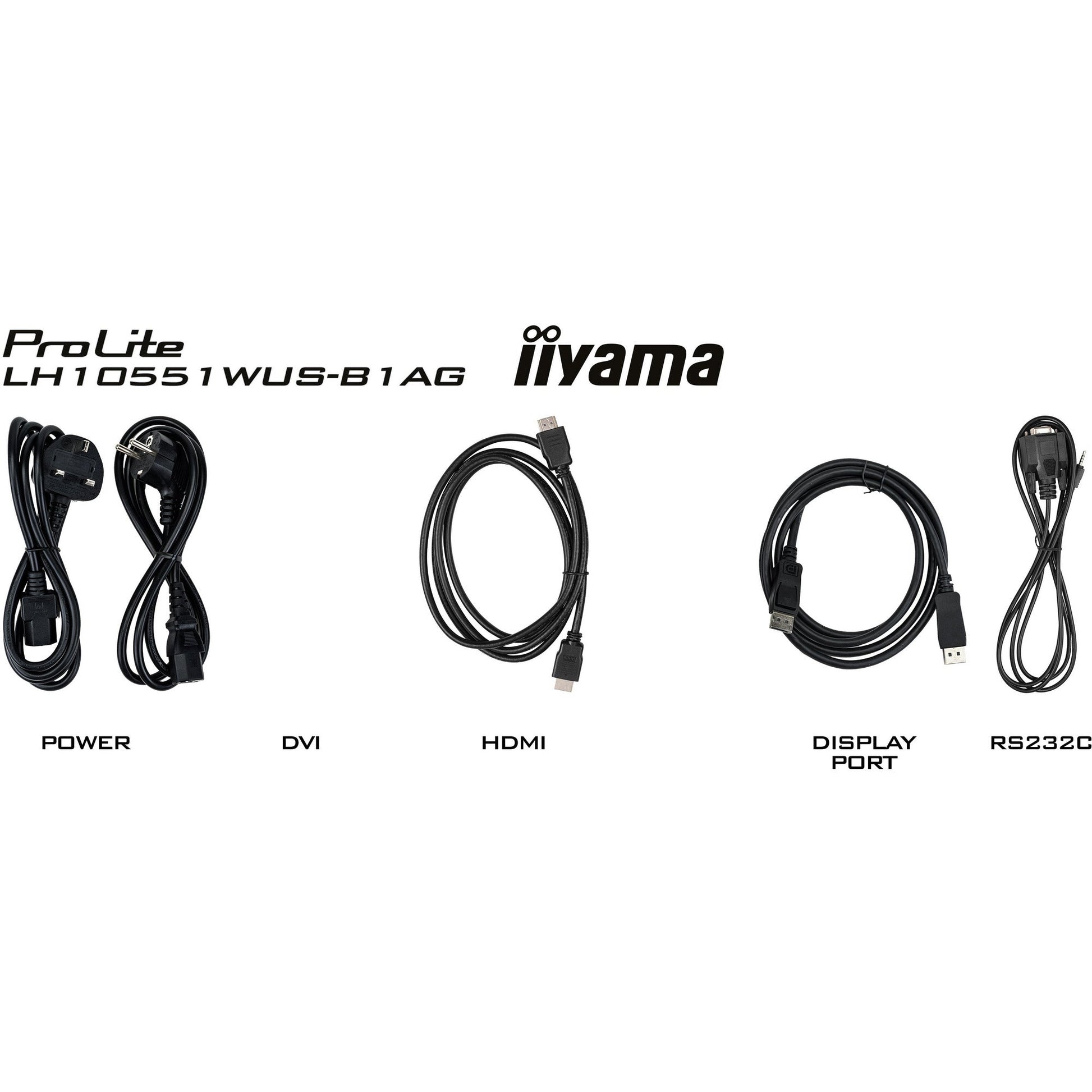 Black iiyama ProLite LH10551UWS-B1AG 105" IPS LCD 25% Haze 21:9 Ultra-Wide, 5K 5120x2160 24/7 Hour Operation Large Format Display