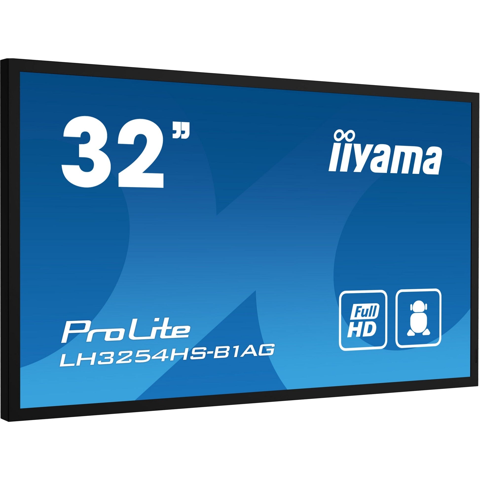 Dark Cyan Iiyama ProLite LH3254HS-B1AG 32" Full HD Professional Digital Signage 24/7 Display featuring Android OS and FailOver