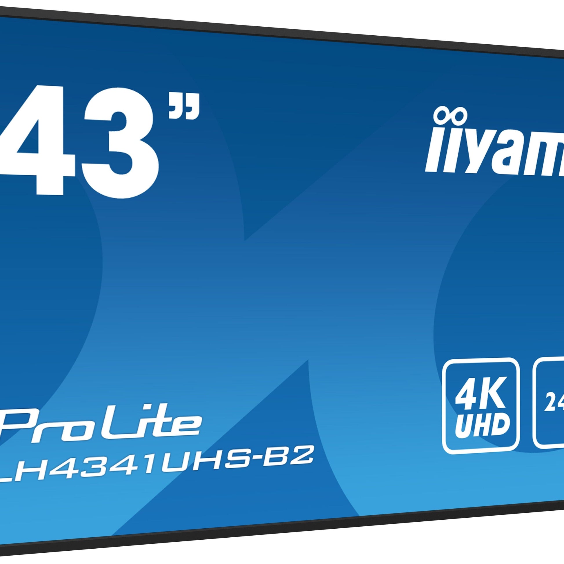 Dark Cyan iiyama ProLite LH4341UHS-B2 43" Professional Digital Signage display with 4K UHD resolution and 24/7 operating time