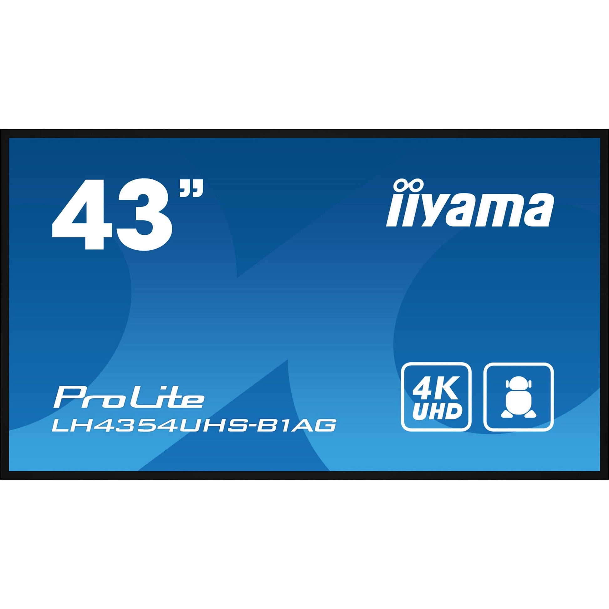 Dark Cyan iiyama ProLite 43" 4K UHD Professional Digital Signage 24/7 display with Android OS & FailOver