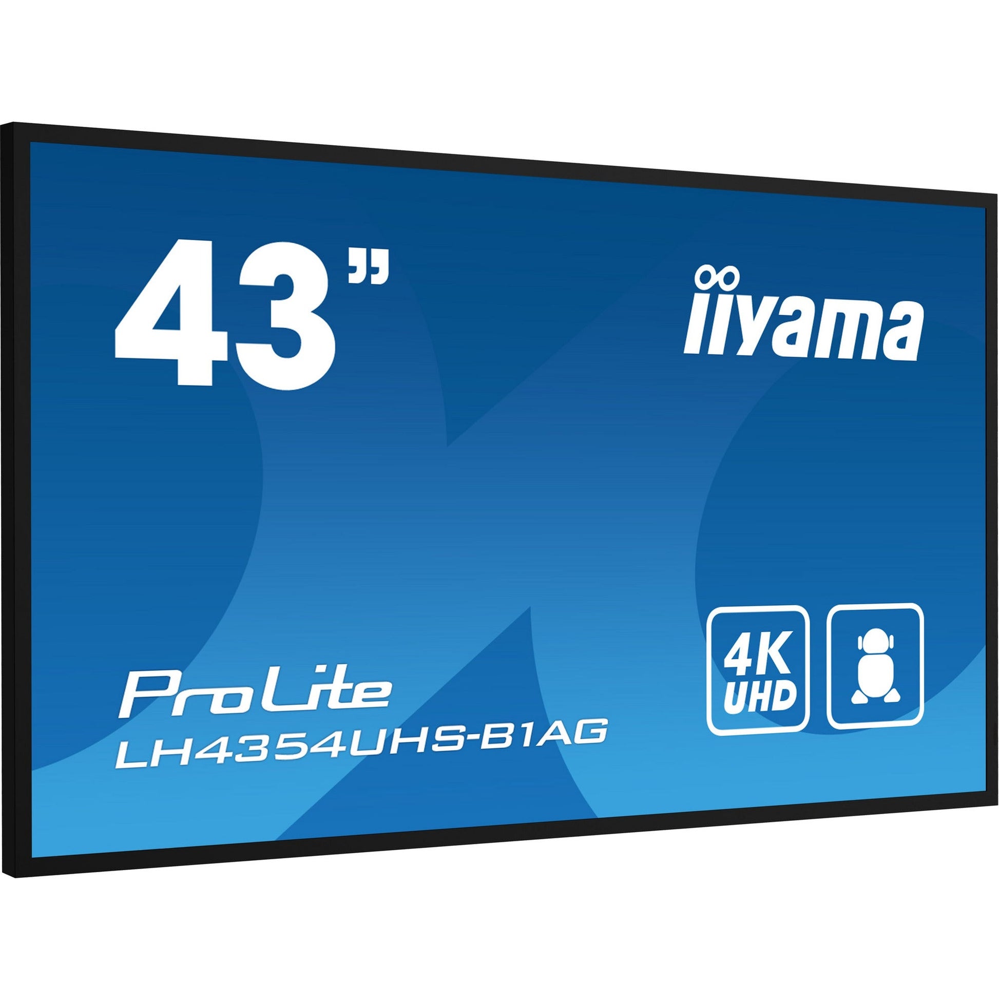 Dark Cyan iiyama ProLite 43" 4K UHD Professional Digital Signage 24/7 display with Android OS & FailOver