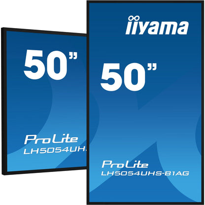 Dark Cyan iiyama ProLite LH5054UHS-B1AG 50" 4K UHD Professional Digital Signage 24/7 display featuring Android OS & FailOver