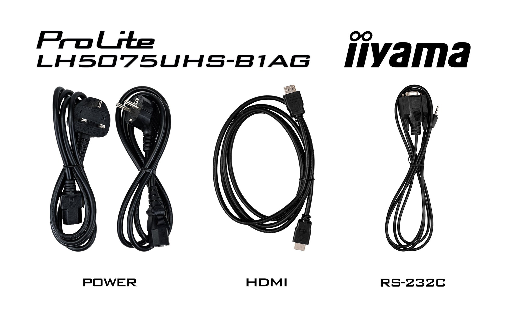 Black iiyama ProLite LH5075UHS-B1AG 50" 4K UHD 24/7 Display with Android OS, FailOver and Intel SDM slot