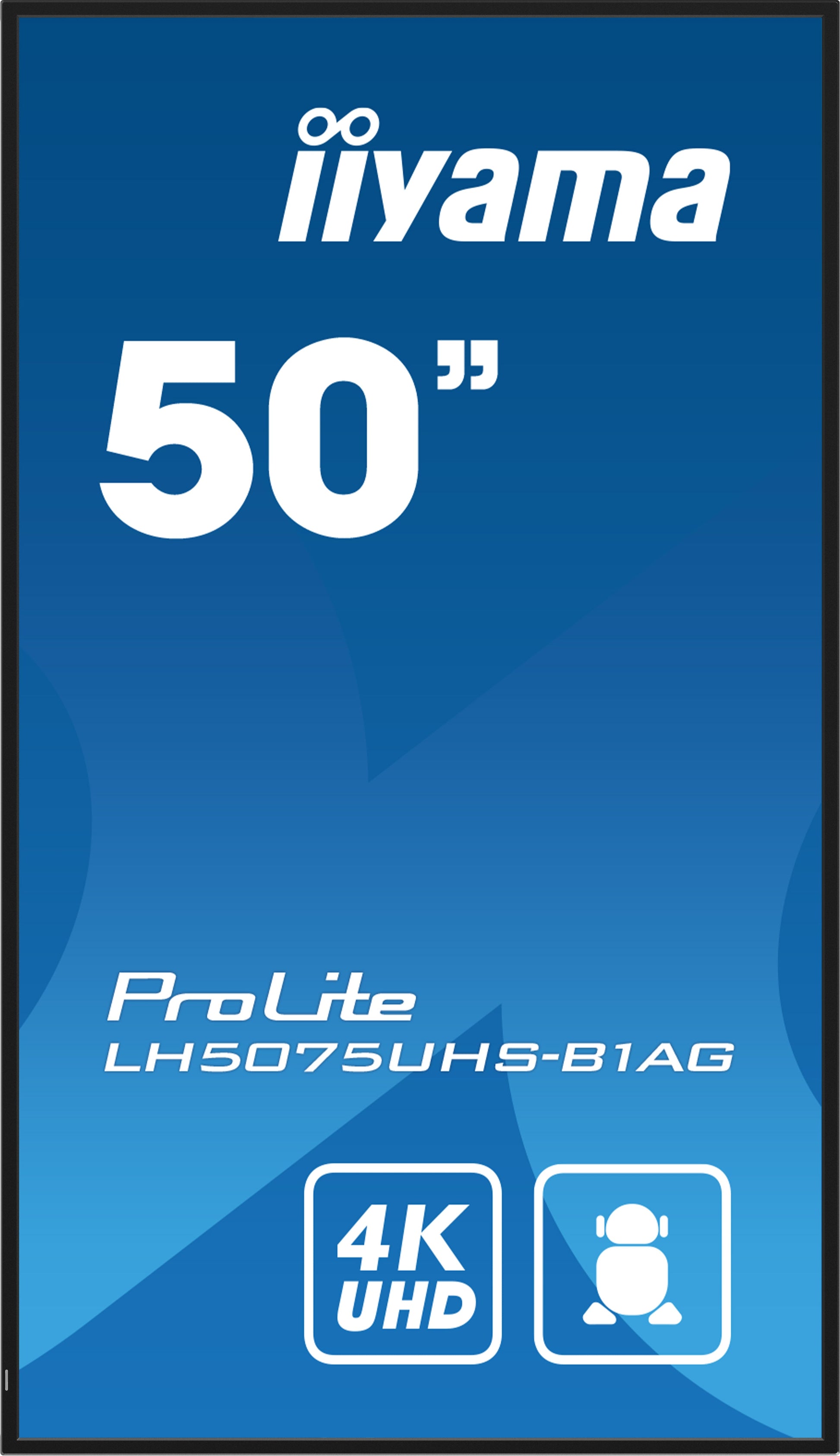 Dark Cyan iiyama ProLite LH5075UHS-B1AG 50" 4K UHD 24/7 Display with Android OS, FailOver and Intel SDM slot