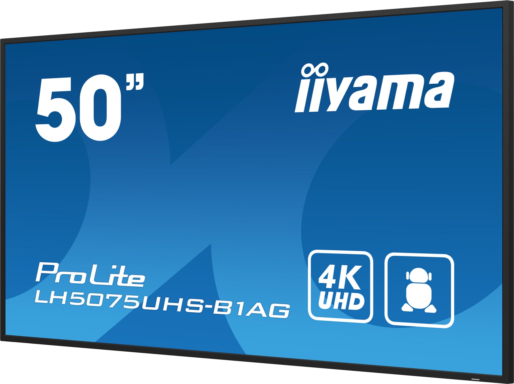 Dark Cyan iiyama ProLite LH5075UHS-B1AG 50" 4K UHD 24/7 Display with Android OS, FailOver and Intel SDM slot