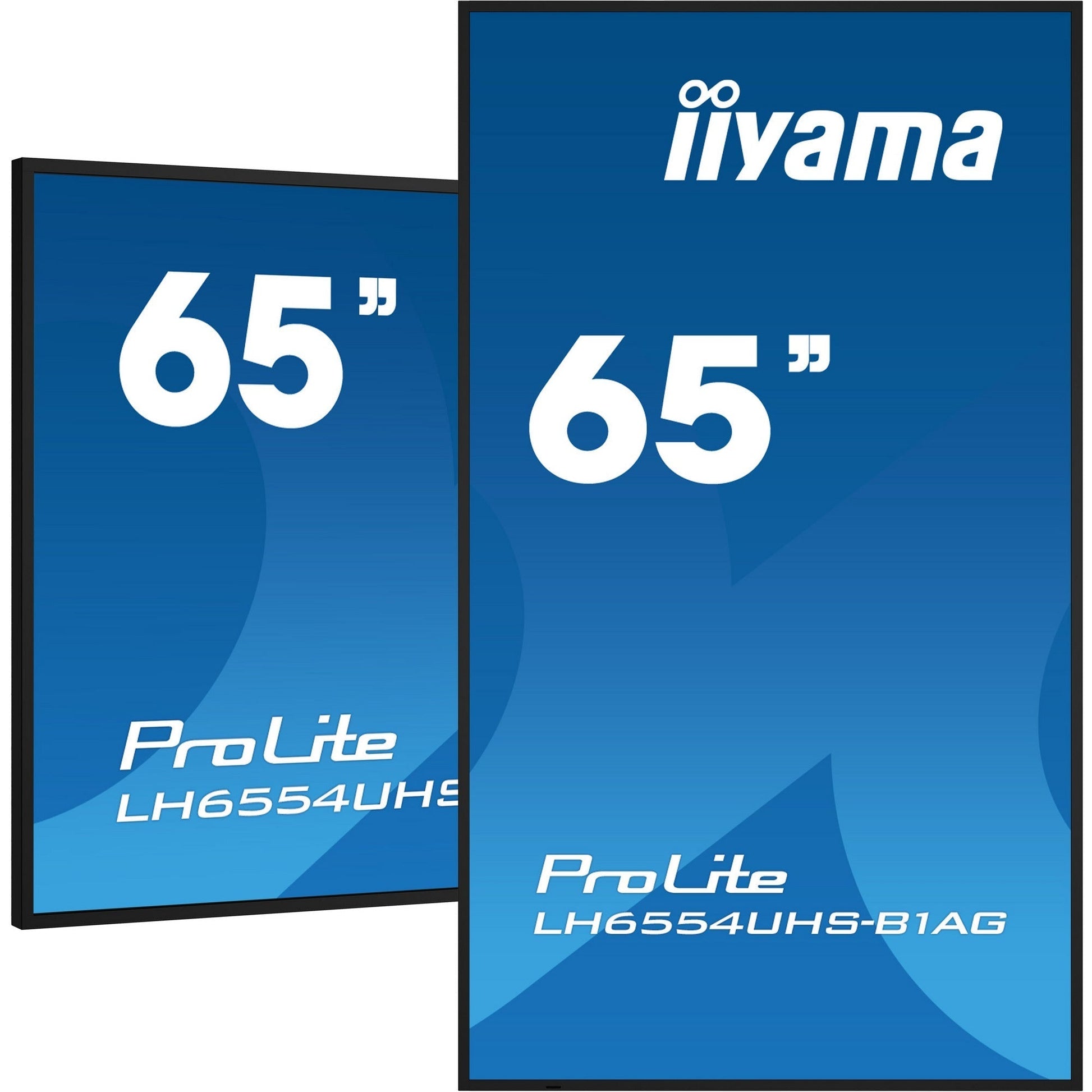 Dark Cyan Iiyama ProLite LH6554UHS-B1AG 65" 4K UHD Professional Digital Signage 24/7 display featuring Android OS, FailOver and Intel® SDM slot