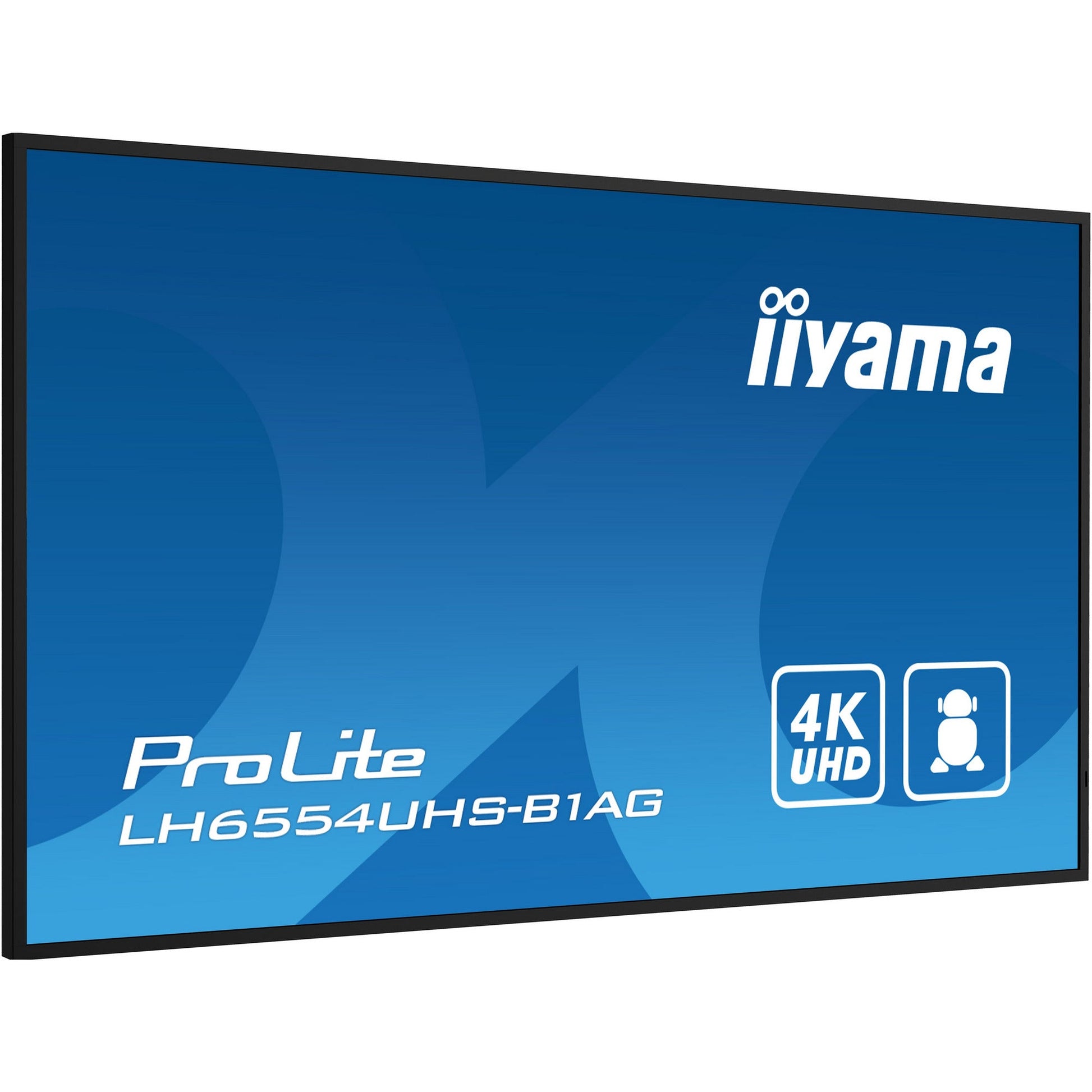 Dark Cyan Iiyama ProLite LH6554UHS-B1AG 65" 4K UHD Professional Digital Signage 24/7 display featuring Android OS, FailOver and Intel® SDM slot