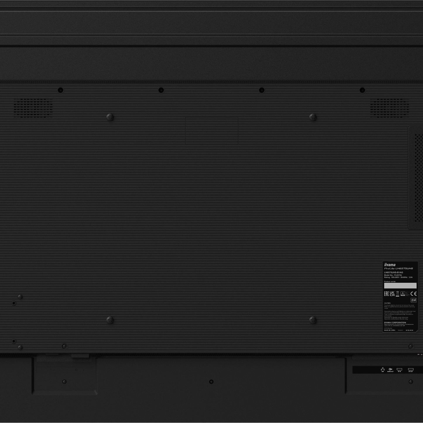 Black iiyama ProLite LH6575UHS-B1AG 65" IPS 4K UHD 24/7 Digital Signage Display with Android OS