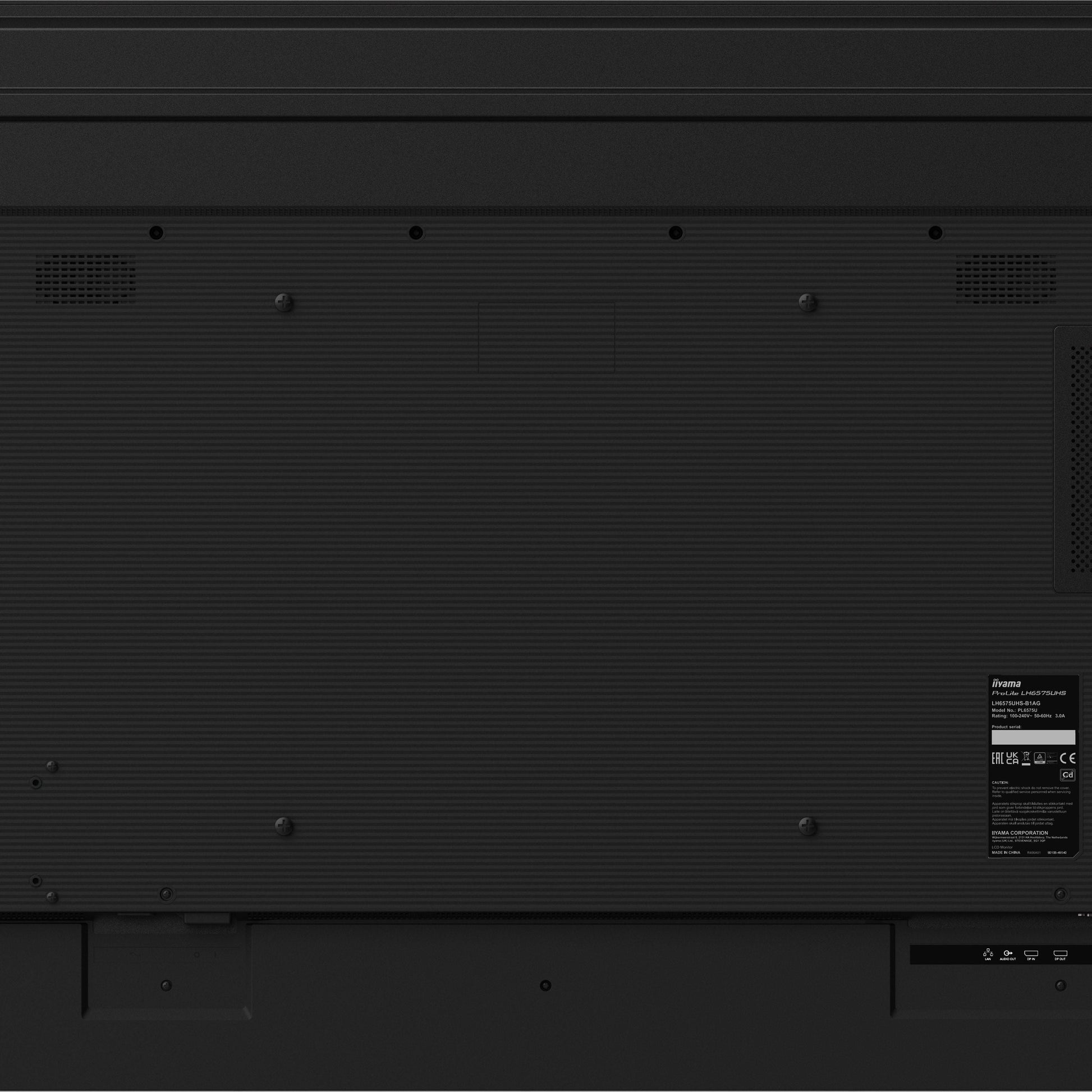 Black iiyama ProLite LH6575UHS-B1AG 65" IPS 4K UHD 24/7 Digital Signage Display with Android OS