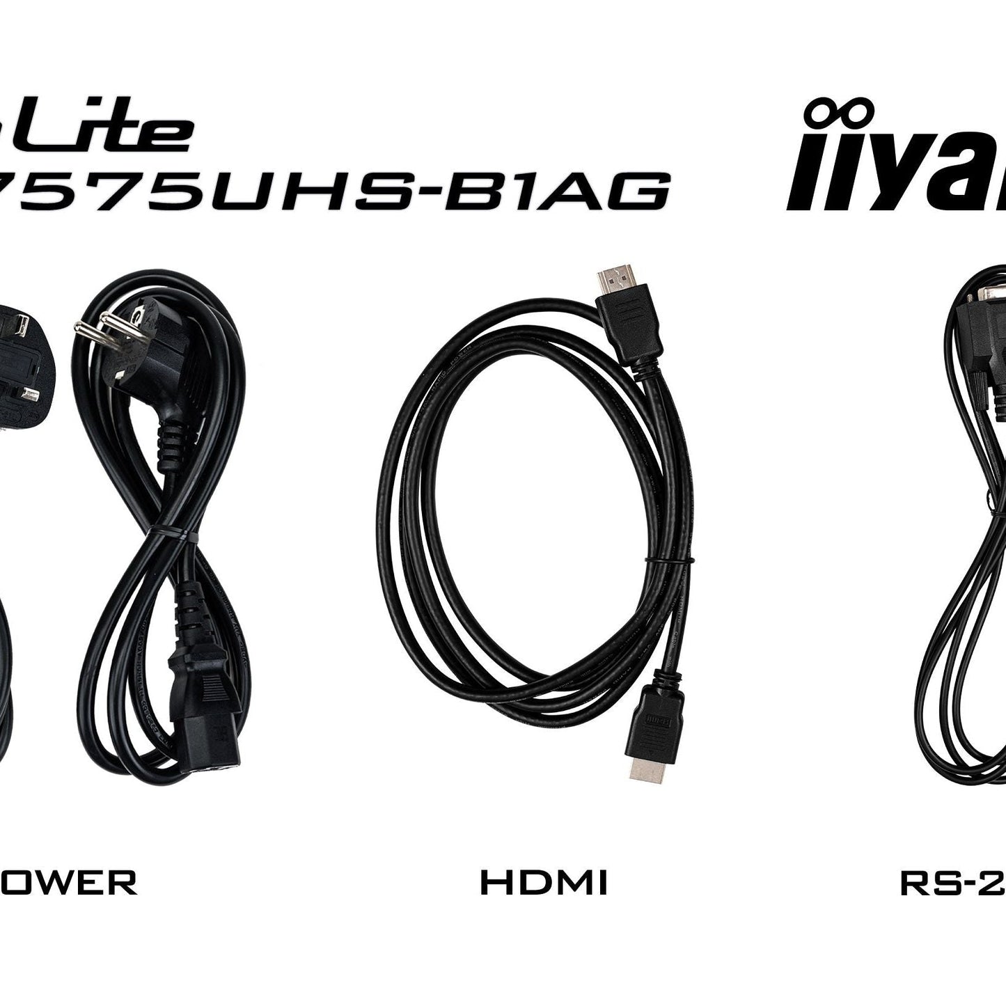 Black iiyama ProLite LH7575UHS-B1AG 75" 4K UHD 24/7 Display with Android OS, FailOver and Intel SDM slot