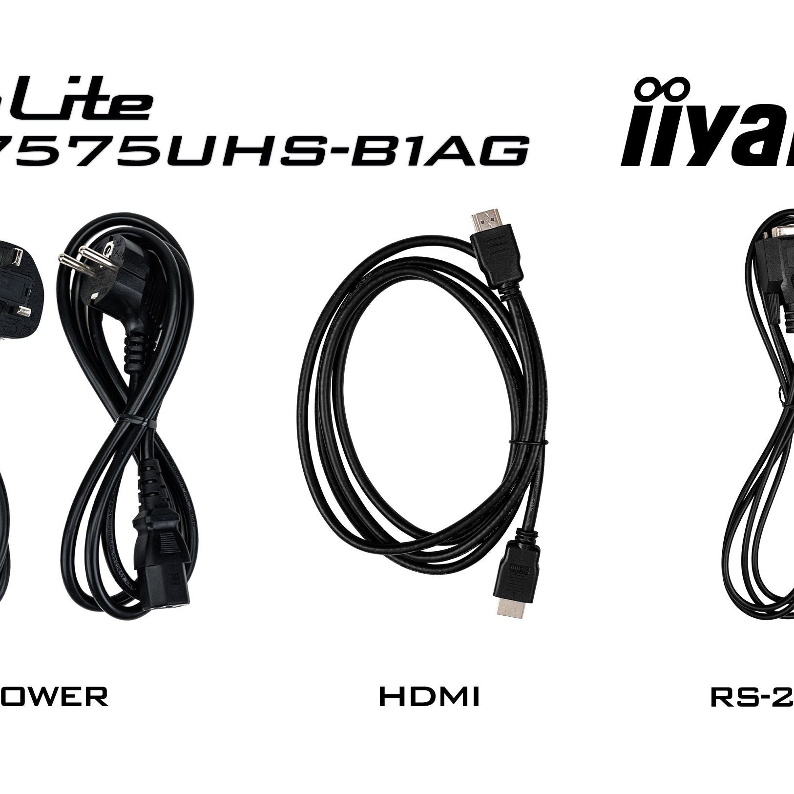 Black iiyama ProLite LH7575UHS-B1AG 75" 4K UHD 24/7 Display with Android OS, FailOver and Intel SDM slot