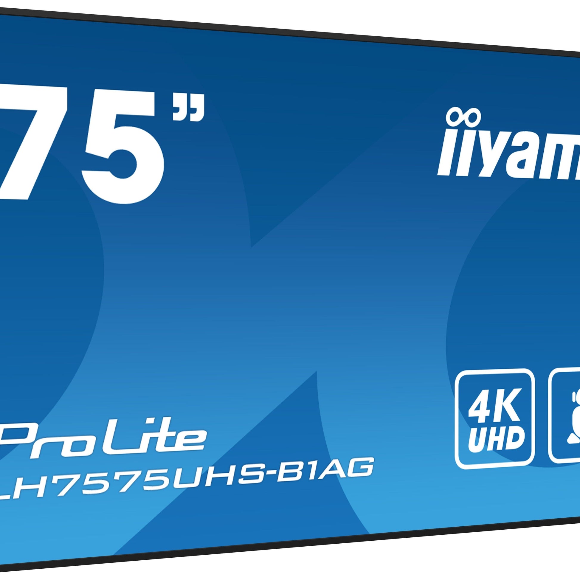 Dark Cyan iiyama ProLite LH7575UHS-B1AG 75" 4K UHD 24/7 Display with Android OS, FailOver and Intel SDM slot