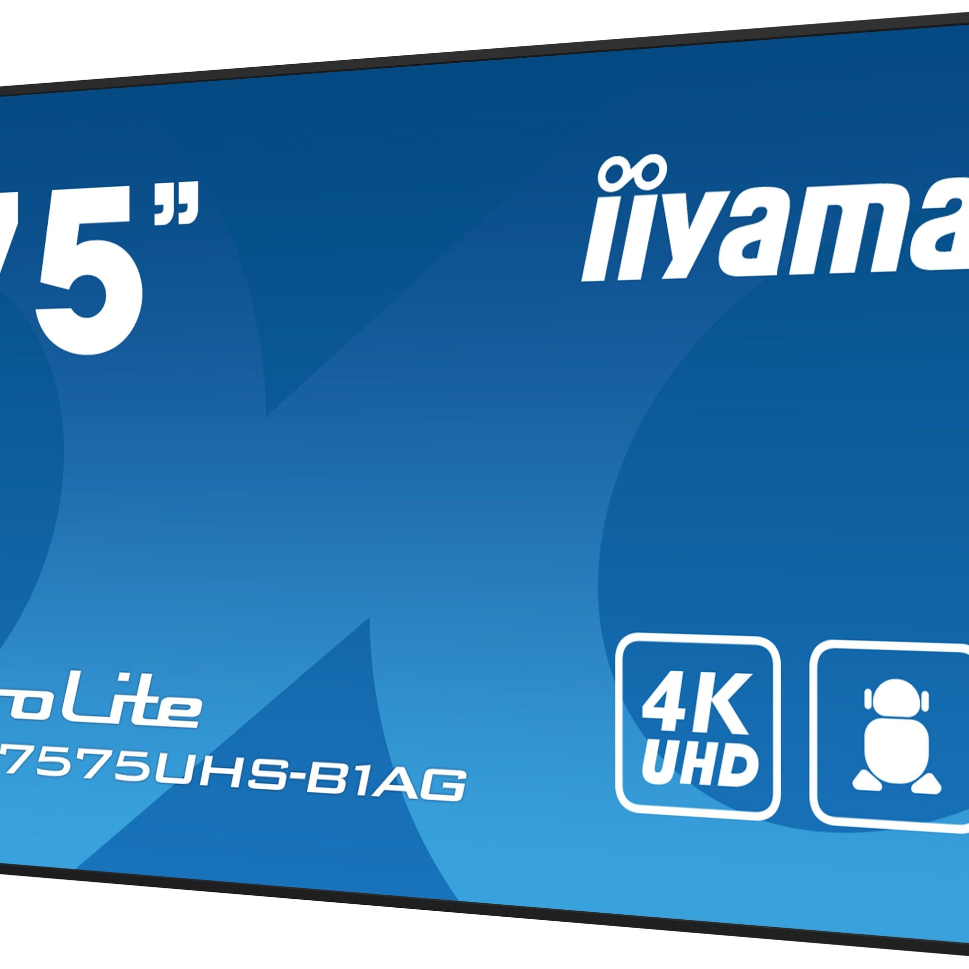 Dark Cyan iiyama ProLite LH7575UHS-B1AG 75" 4K UHD 24/7 Display with Android OS, FailOver and Intel SDM slot