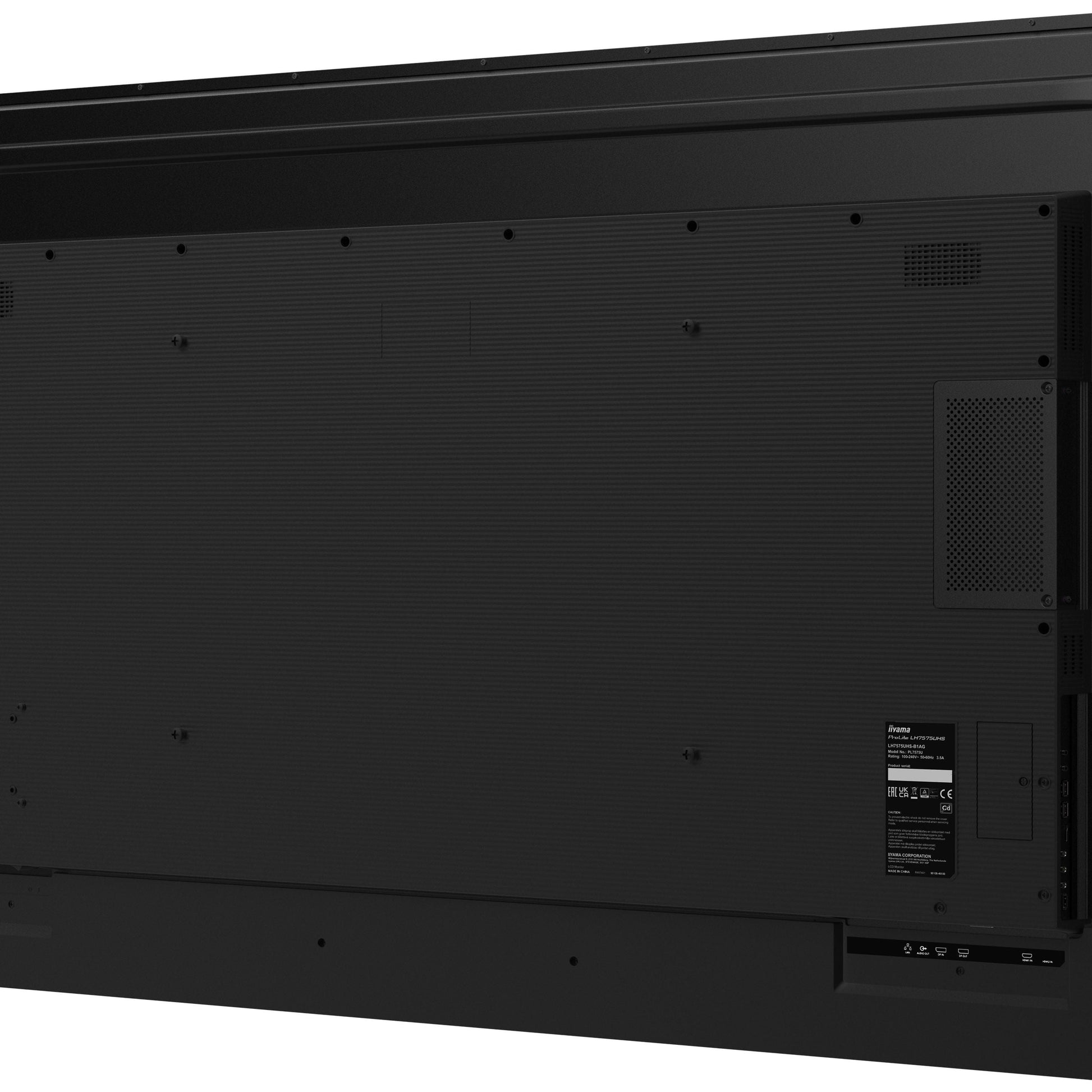 Dark Slate Gray iiyama ProLite LH7575UHS-B1AG 75" 4K UHD 24/7 Display with Android OS, FailOver and Intel SDM slot