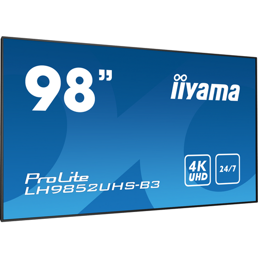 Dark Cyan iiyama ProLite LH9852UHS-B3 98" 4K Professional Digital Signage 24/7 LFD