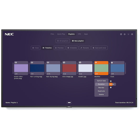 Dark Slate Gray NEC MultiSync® ME551-MPi4 LCD 55" Midrange Large Format Display (incl. NEC MediaPlayer)