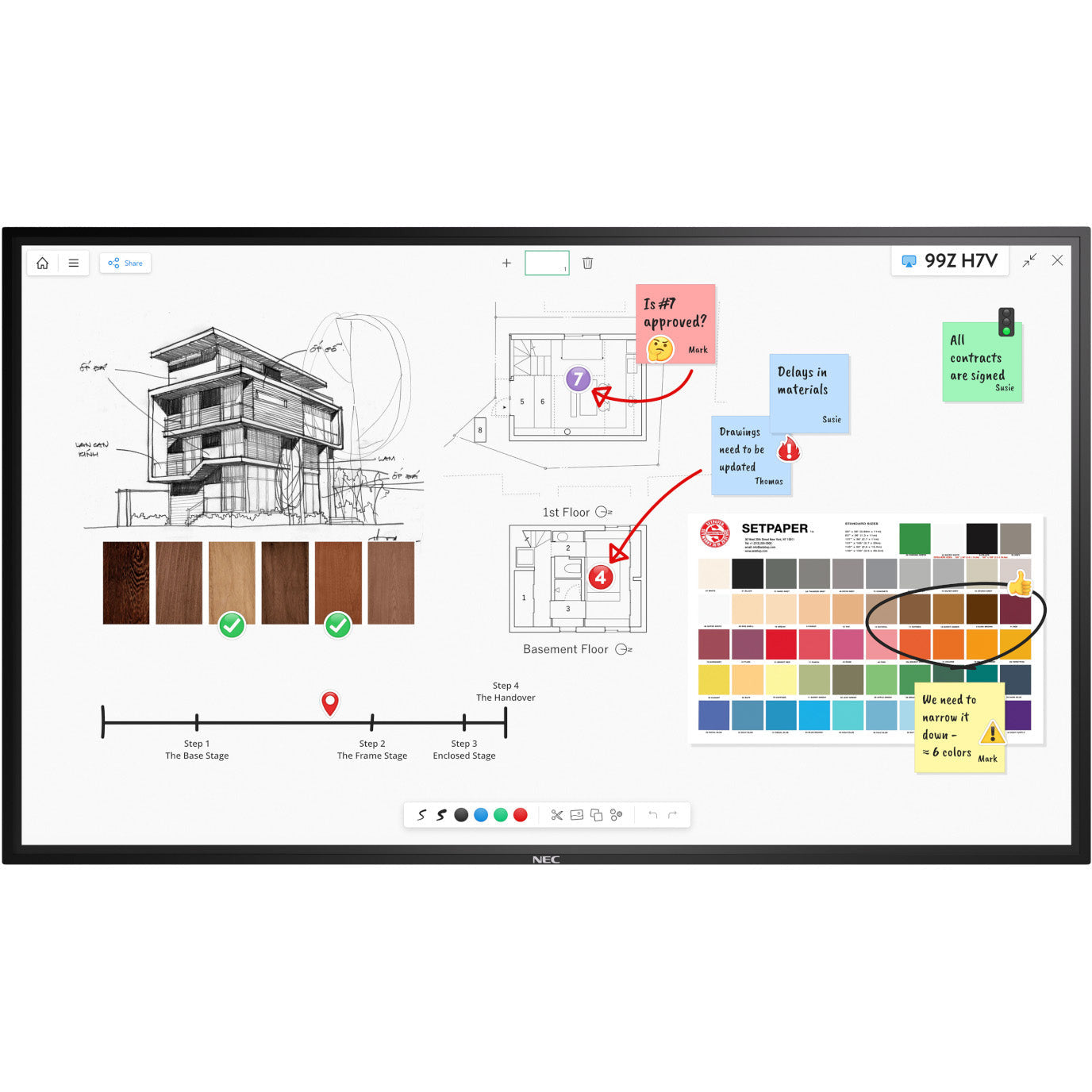 Dark Slate Gray NEC MultiSync® M651 IGB LCD 65" InGlass™Touch Display